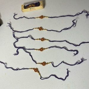 Set of 6 Hindu Traditional Rakhee Bracelets in Purple